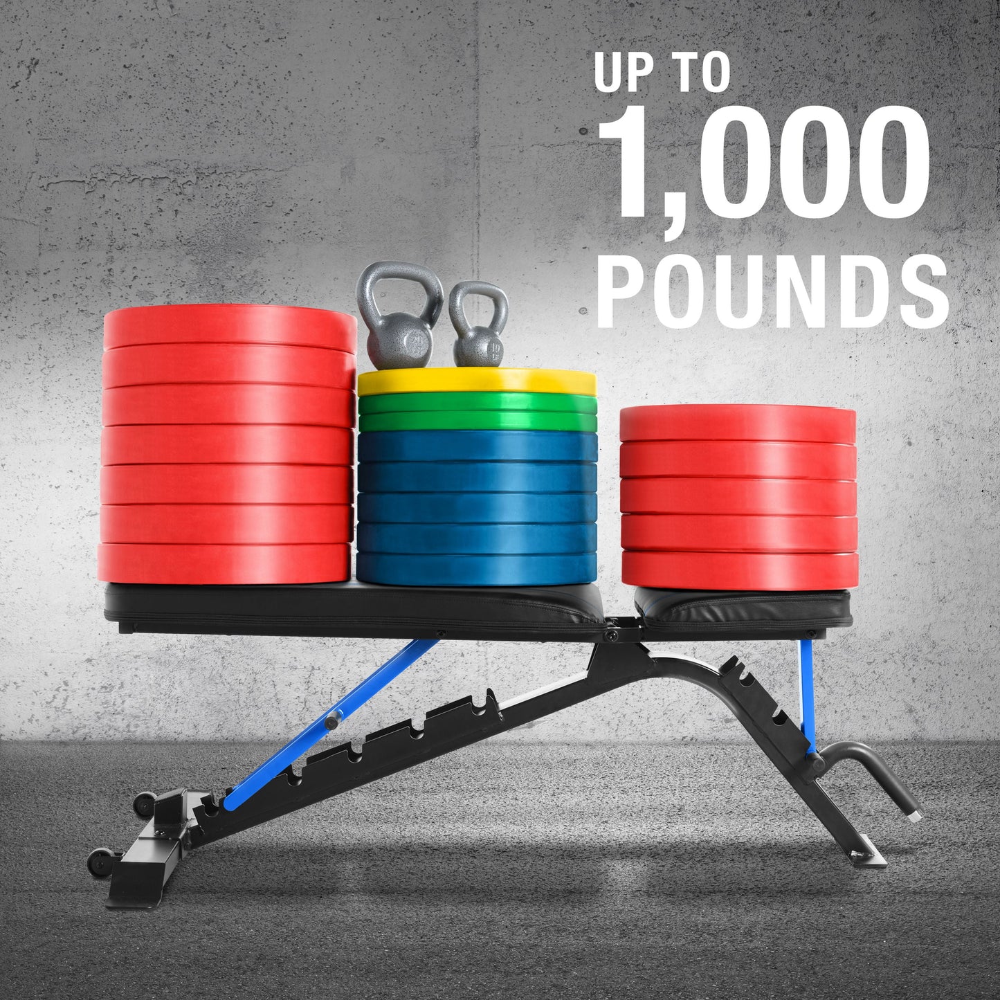 Adjustable FID (Flat Incline Decline) Weight Bench, 500Lb Capacity
