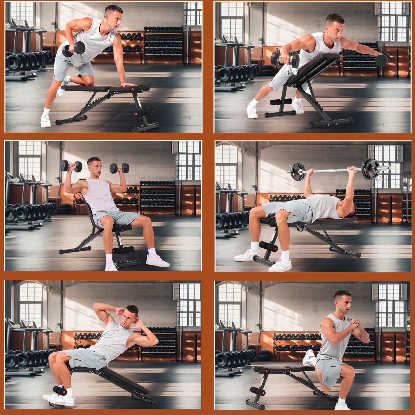 660LBS Foldable Weight Bench for Home Gym, Workout Bench Press with Fast 8 Adjustable Backrests, Incline/Flat/Decline Bench for Full Body Workout Strength Training Dumbbell Exercise
