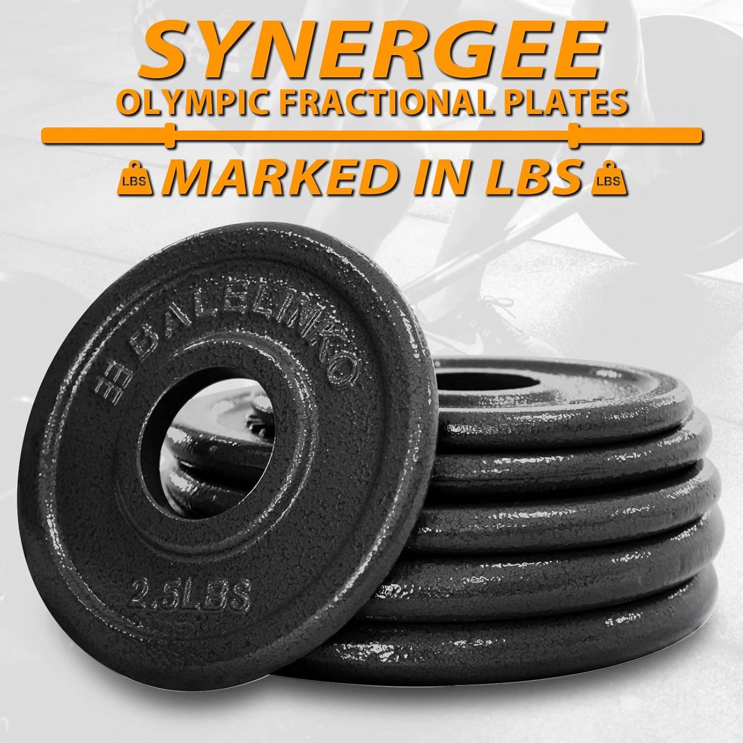 2-Inch Olympic Grip Plate Cast Iron Weight Plate for Strength Training, Weightlifting and Crossfit, Sold in Single or Pair - 2.5LB-45LB
