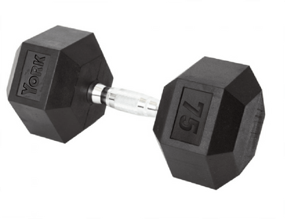 YORK Rubber Hex Dumbbell (2.5-30 Lb.)