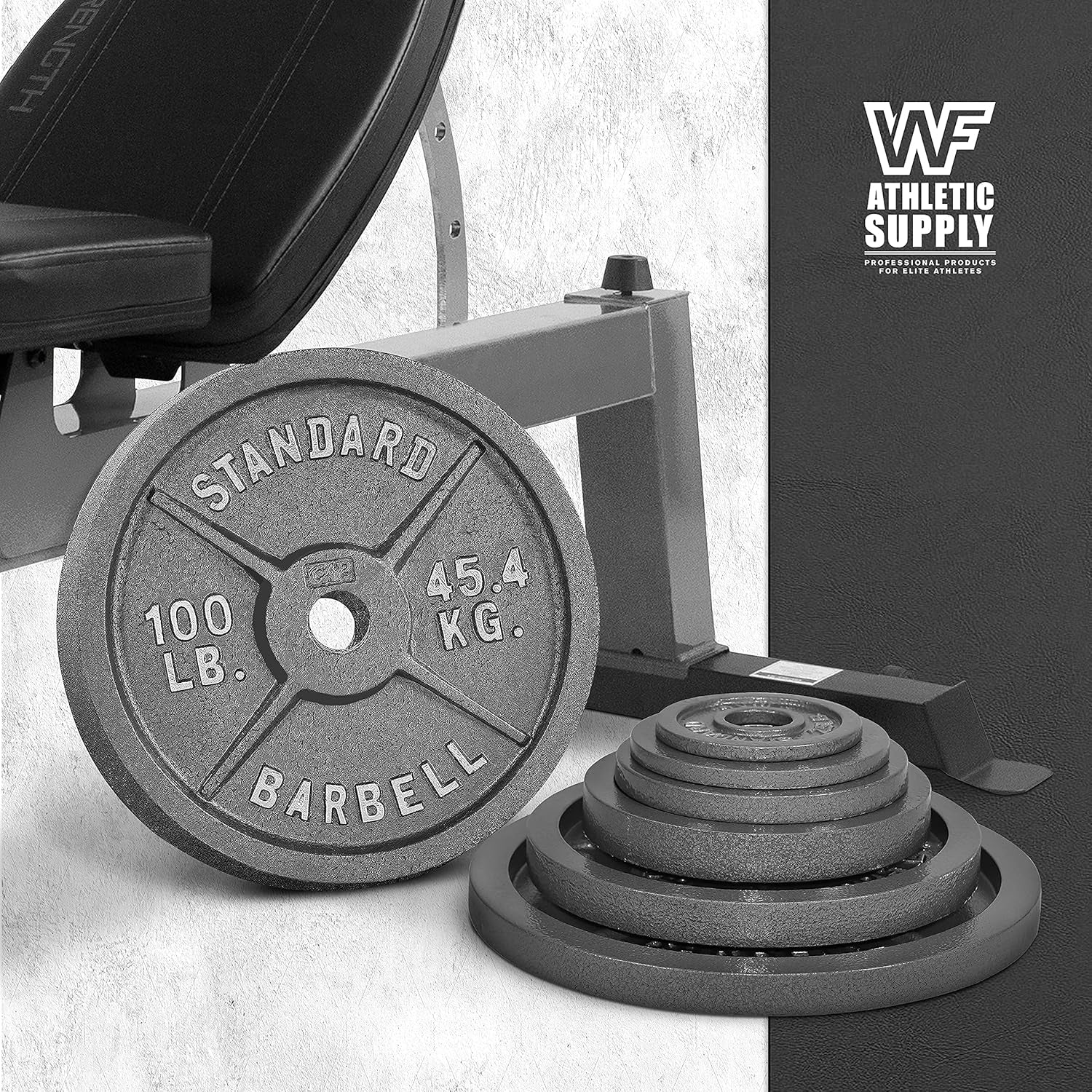 Traditional/Classic 2-Inch Hole Solid Cast Iron Olympic Barbell Weight Plates - Great for Strength Training, Weightlifting, Bodybuilding & Powerlifting, Multiple Choices Available