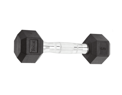 YORK Rubber Hex Dumbbell (2.5-30 Lb.)