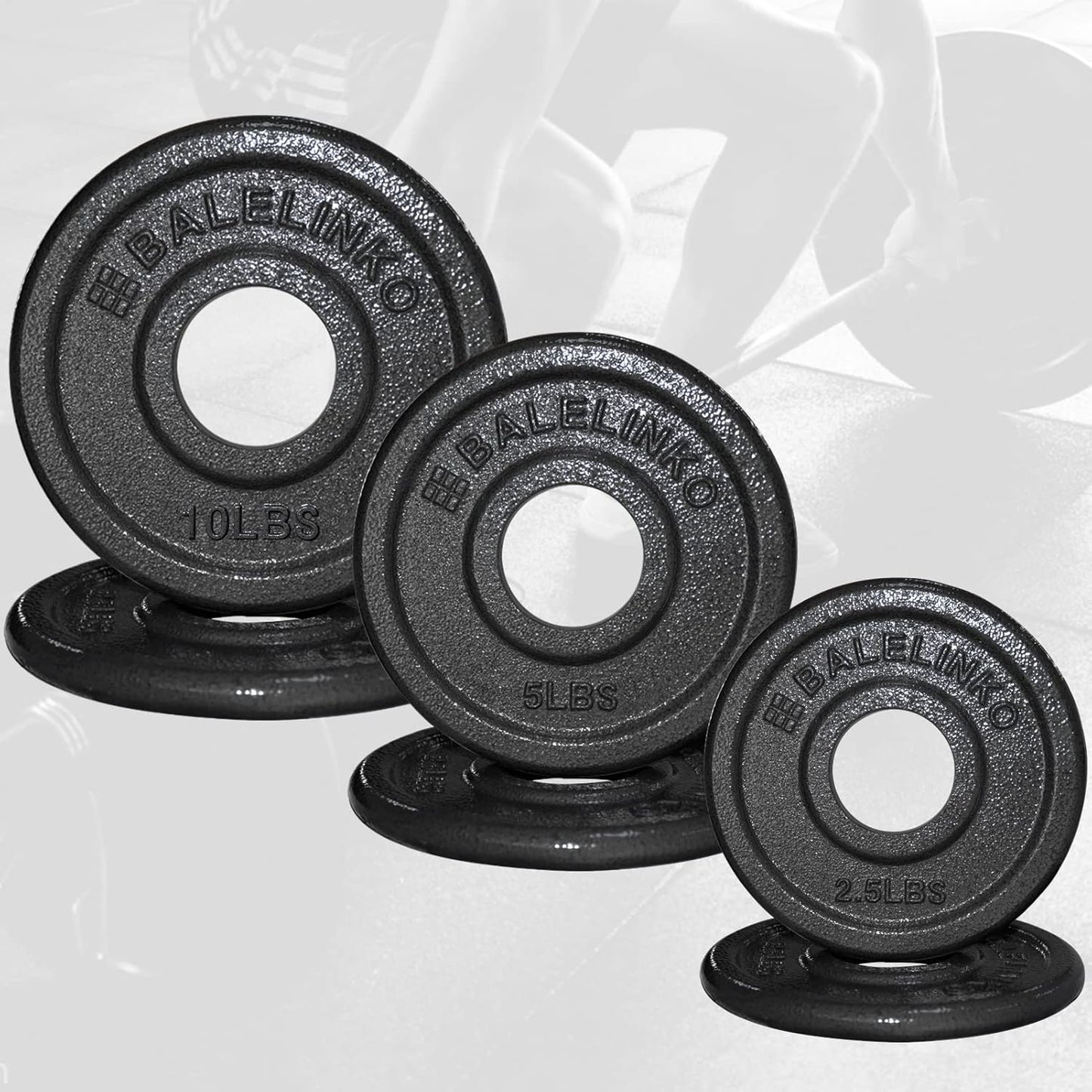 2-Inch Olympic Grip Plate Cast Iron Weight Plate for Strength Training, Weightlifting and Crossfit, Sold in Single or Pair - 2.5LB-45LB