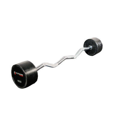 EZ Curl Rubber Fixed Barbell 110 Lb.