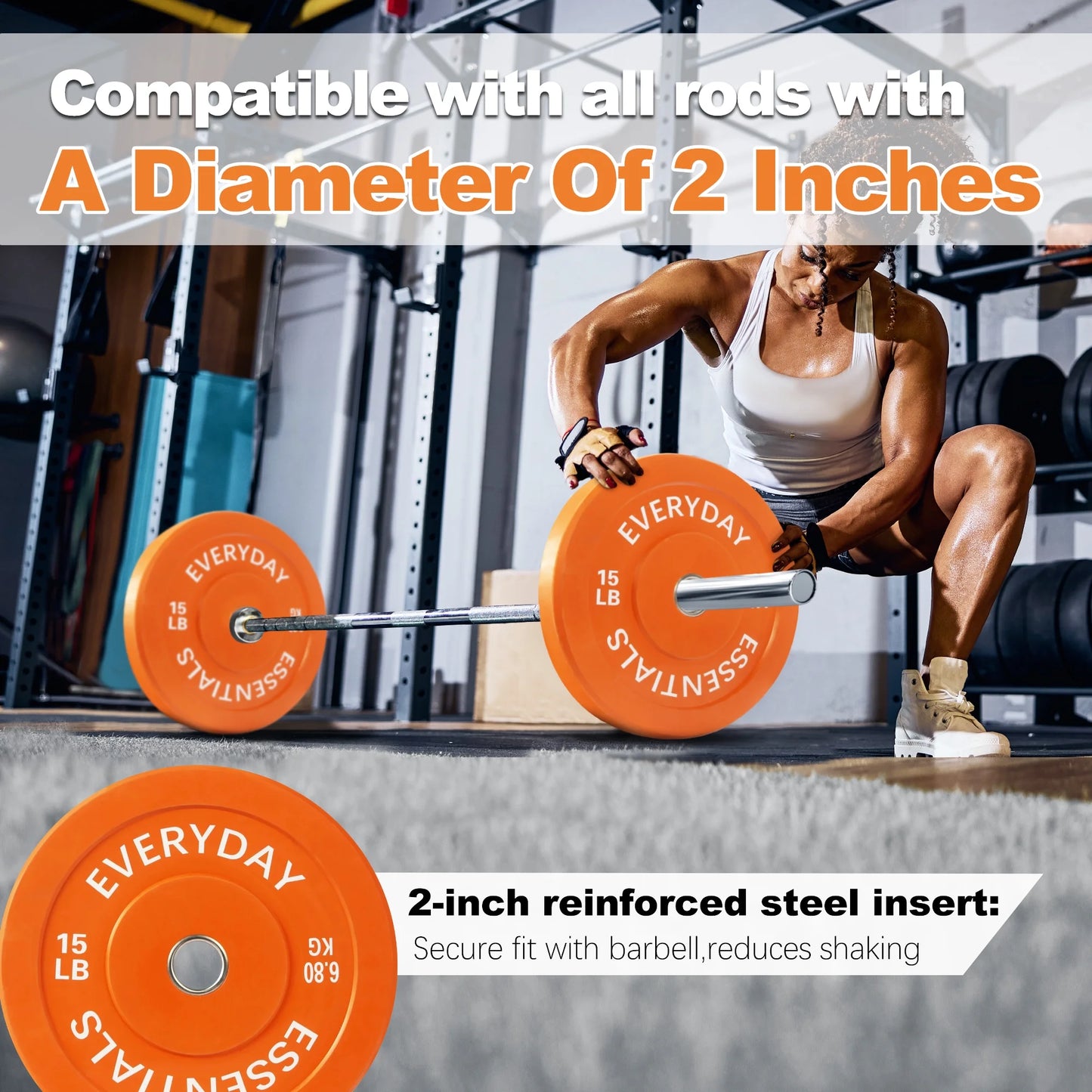 Olympic Bumper Plate Weight Plate, 15 Lbs Pair Color