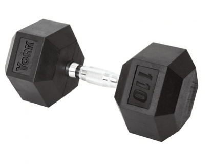YORK Rubber Hex Dumbbell (2.5-30 Lb.)