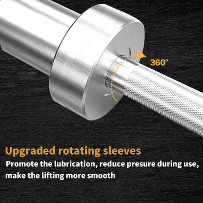 Barbell Bar for 2" Olympic Plates, Home Gym Weightlifting Bar 4Ft Solid Chrome Weight Bar 5Ft Fitness Training Curl Barbell 7.2Ft