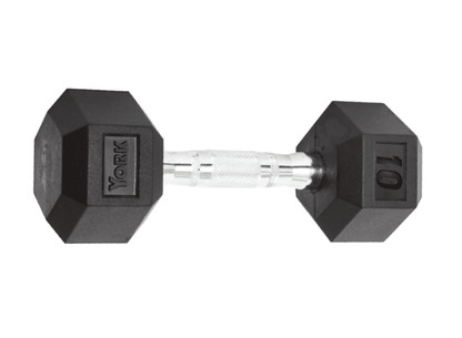 YORK Rubber Hex Dumbbell (2.5-30 Lb.)