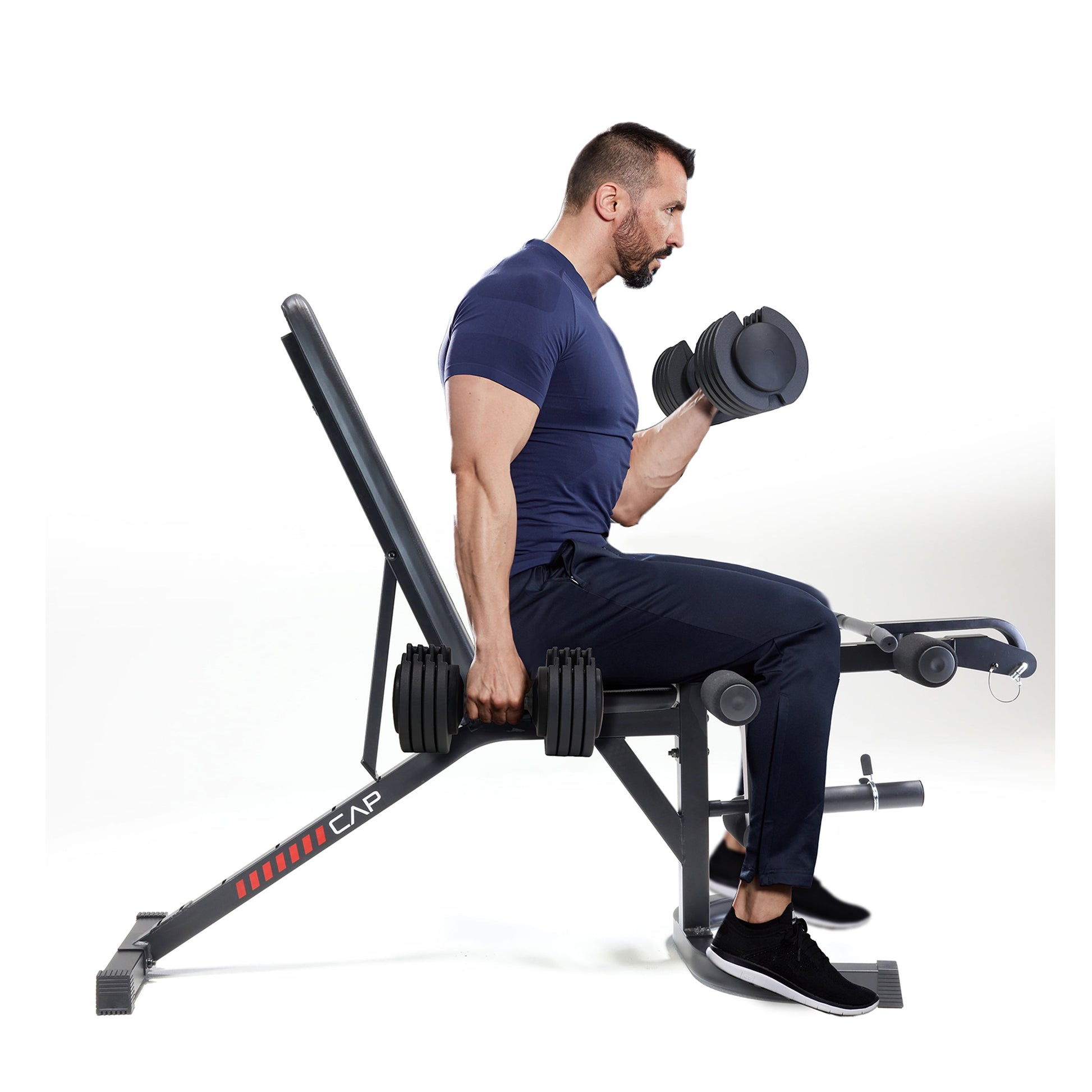 Deluxe Adjustable Utility Weight Bench with Preacher Curl and Leg Press Attachment