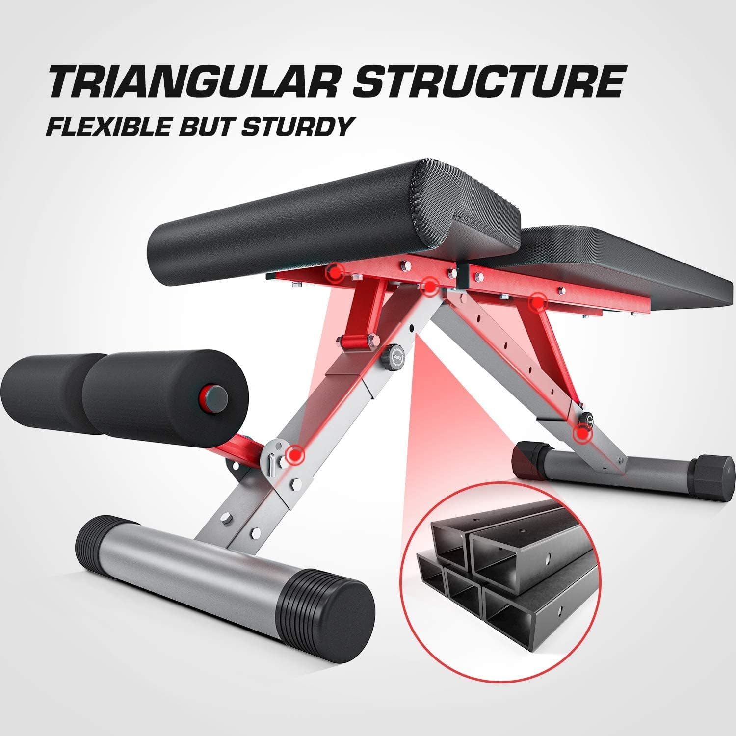 Adjustable Weight Bench, Folding Weight Lifting Bench, Workout Bench for Home, Incline/Decline Bench for Full Body Workout