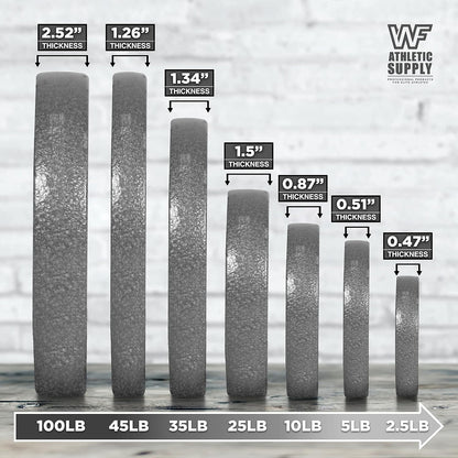 Traditional/Classic 2-Inch Hole Solid Cast Iron Olympic Barbell Weight Plates - Great for Strength Training, Weightlifting, Bodybuilding & Powerlifting, Multiple Choices Available