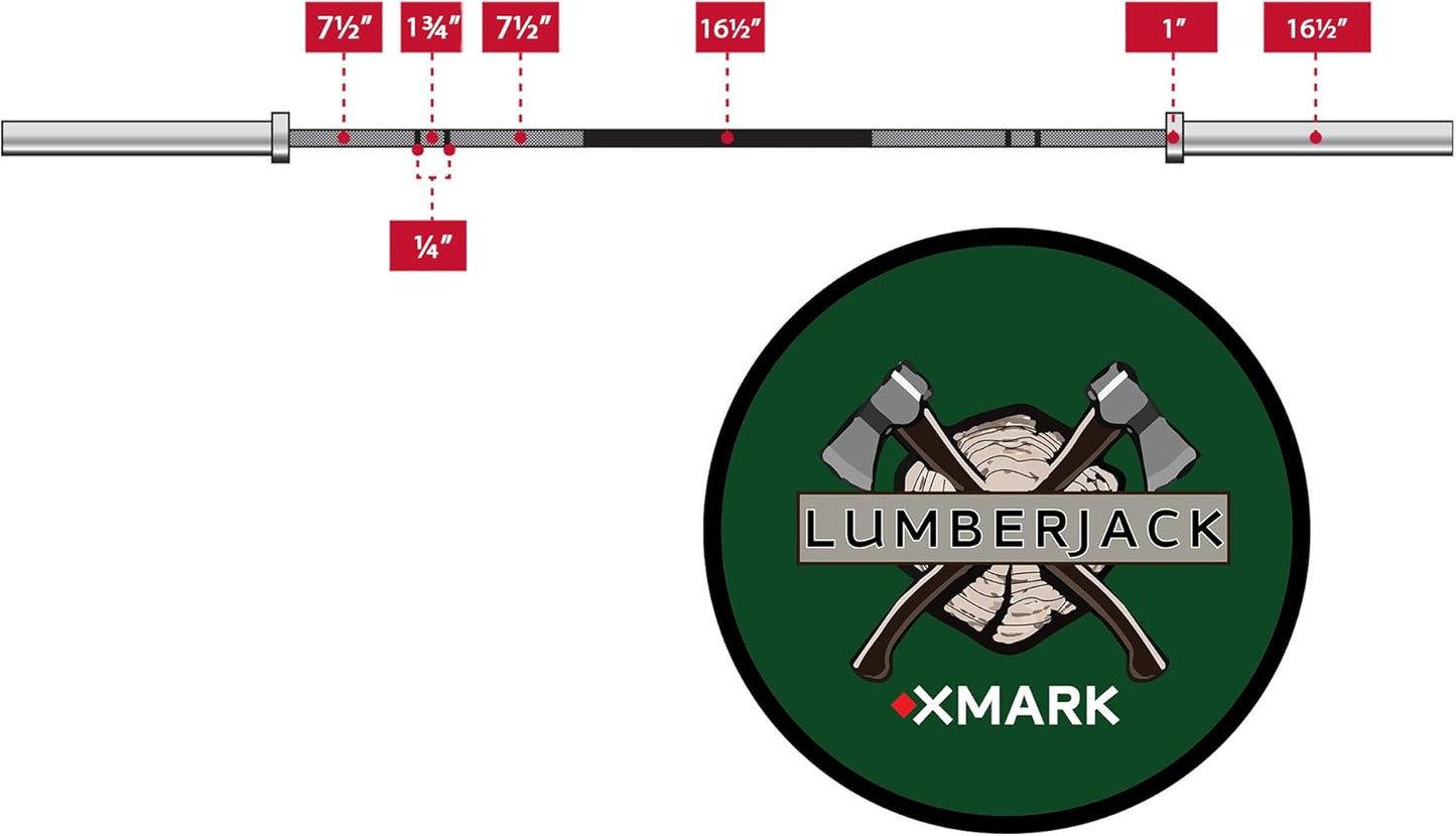 LUMBERJACK Weight Bar, Olympic Barbell with Weight Plates