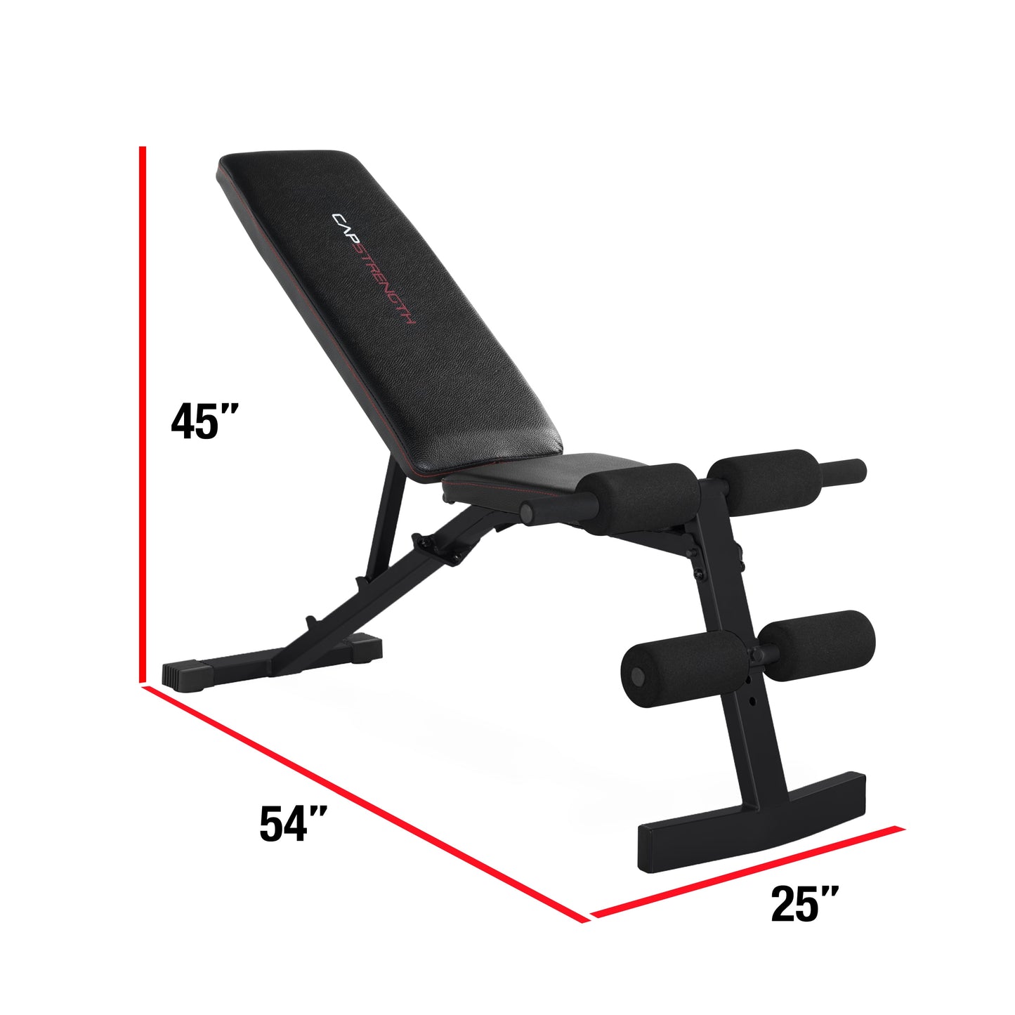 Strength Adjustable FID Weight Bench (600 Lb Weight acity), Black