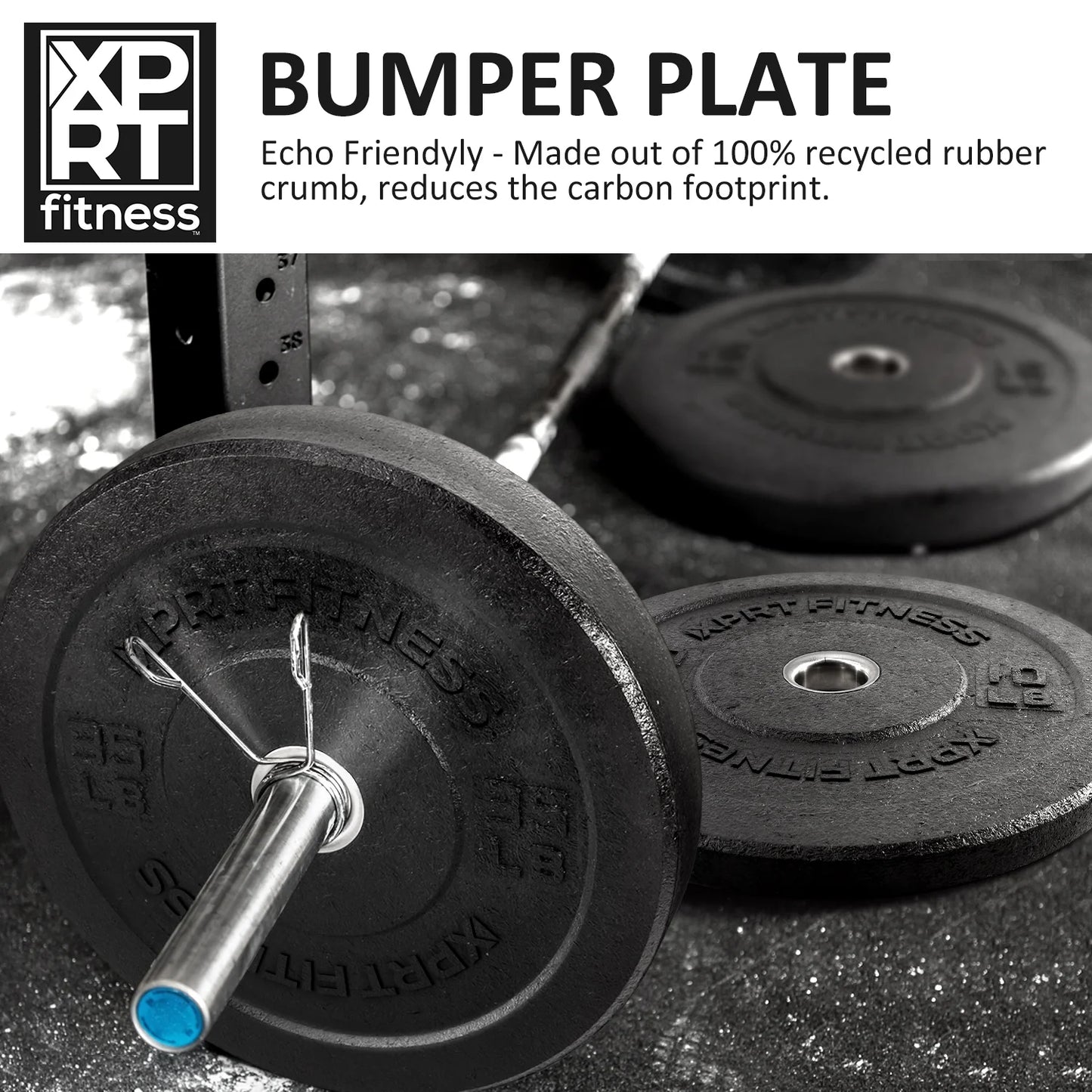 Olympic Crumb Rubber Bumper Weight Lifting Plate for Cross Training, Olympic Lifting, Powerlifting, Strength & Conditioning, Fits 2 In. Diameter Barbell - 35 Lb. Single