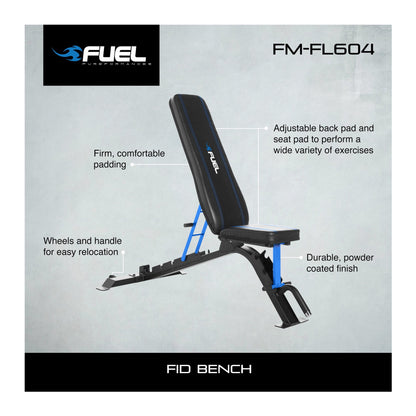 Adjustable FID (Flat Incline Decline) Weight Bench, 500Lb Capacity