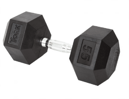 YORK Rubber Hex Dumbbell (2.5-30 Lb.)
