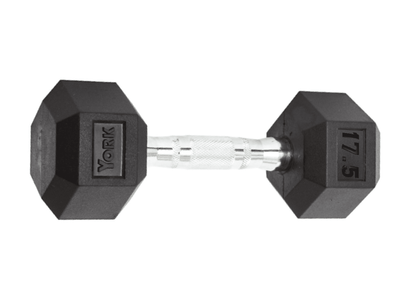 YORK Rubber Hex Dumbbell (2.5-30 Lb.)