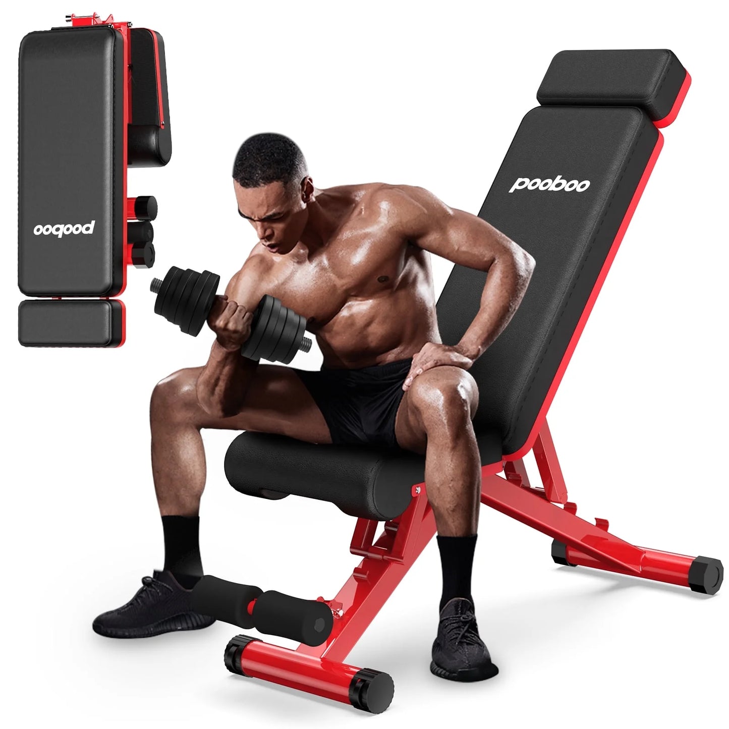 Adjustable Weight Bench Foldable Incline Bench Home Gym Workout Dumbbell Bench Strength Training Bench Support up to 660 LBS