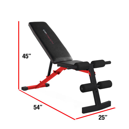 Strength Adjustable FID Weight Bench (600 Lb Weight acity), Red