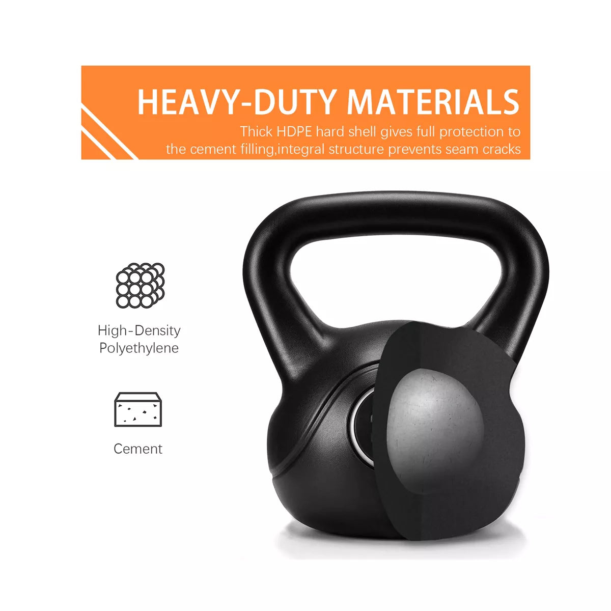 Yaheetech Kettlebell HDPE Coated Kettle Bells for Home Gym