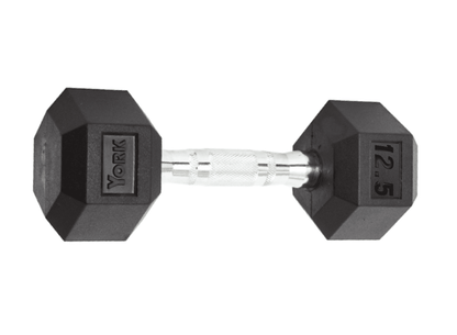 YORK Rubber Hex Dumbbell (2.5-30 Lb.)