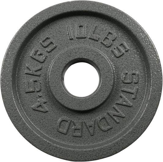 Weight Plate-Olympic Cast Iron Grip Plates,Strength Training Plates Fit 2-Inch Olympic Barbell for Strength&Weightlifting&Crossfit,Bumper Plates Black Baked Enamel Finish,Various Sizes (C-10Lb,Pair)