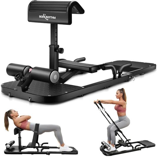 BODY RHYTHM Multifunctional Hip Thrust Machine Sissy Squat Machine Glute Machine Squat Workout Machine & Glutes Workout Equipment Bulgarian Split Squat Stand for Legged Lunges.