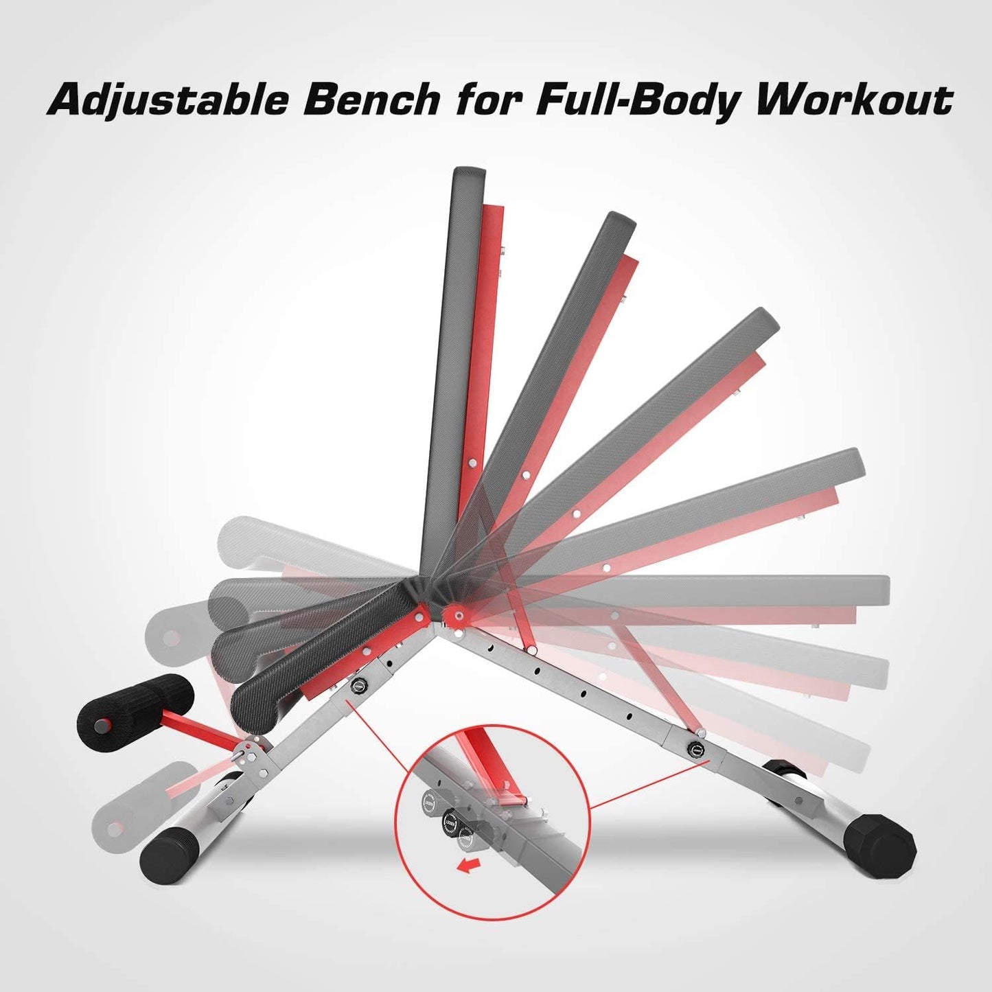 Adjustable Weight Bench, Folding Weight Lifting Bench, Workout Bench for Home, Incline/Decline Bench for Full Body Workout