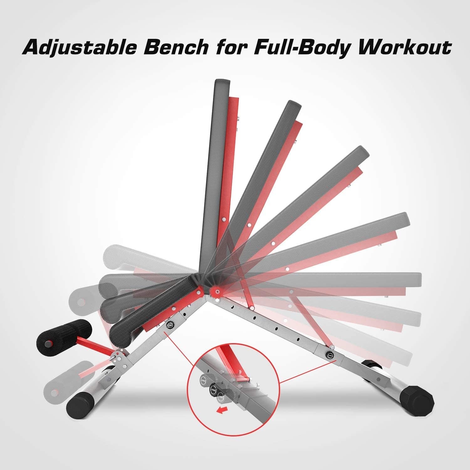 Adjustable Weight Bench, Folding Weight Lifting Bench, Workout Bench for Home, Incline/Decline Bench for Full Body Workout