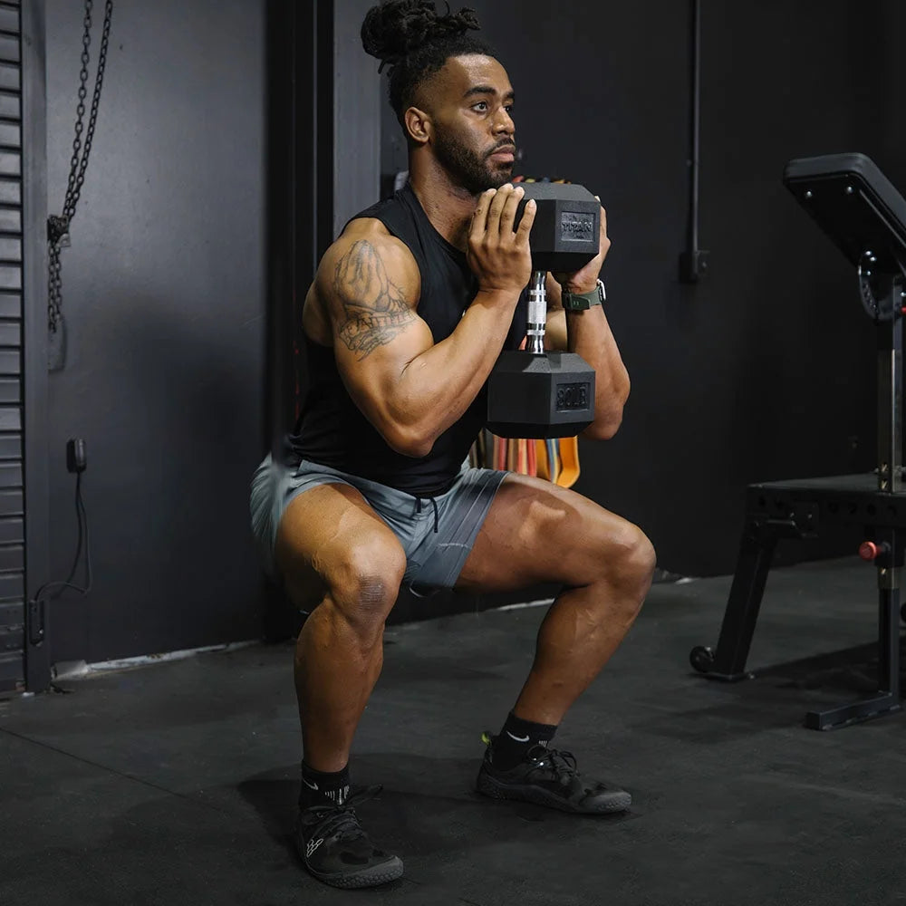 55 - 100 LB Pair Free Weights, Black Rubber Coated Hex Dumbbell, Ergonomic Chrome Handle, Strength Training, Full Body Workout