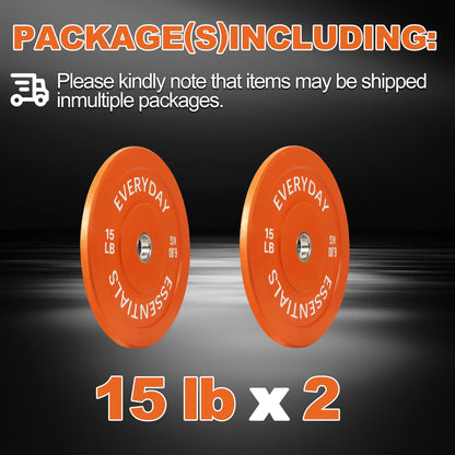 Olympic Bumper Plate Weight Plate, 15 Lbs Pair Color