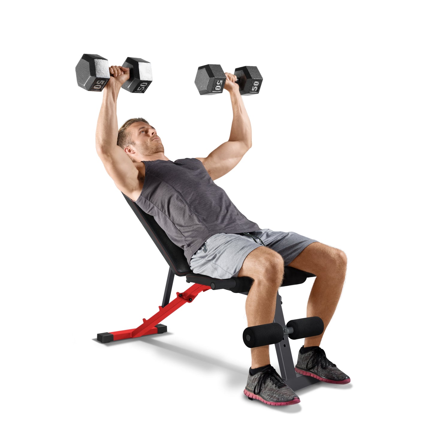 Strength Adjustable FID Weight Bench (600 Lb Weight acity), Red