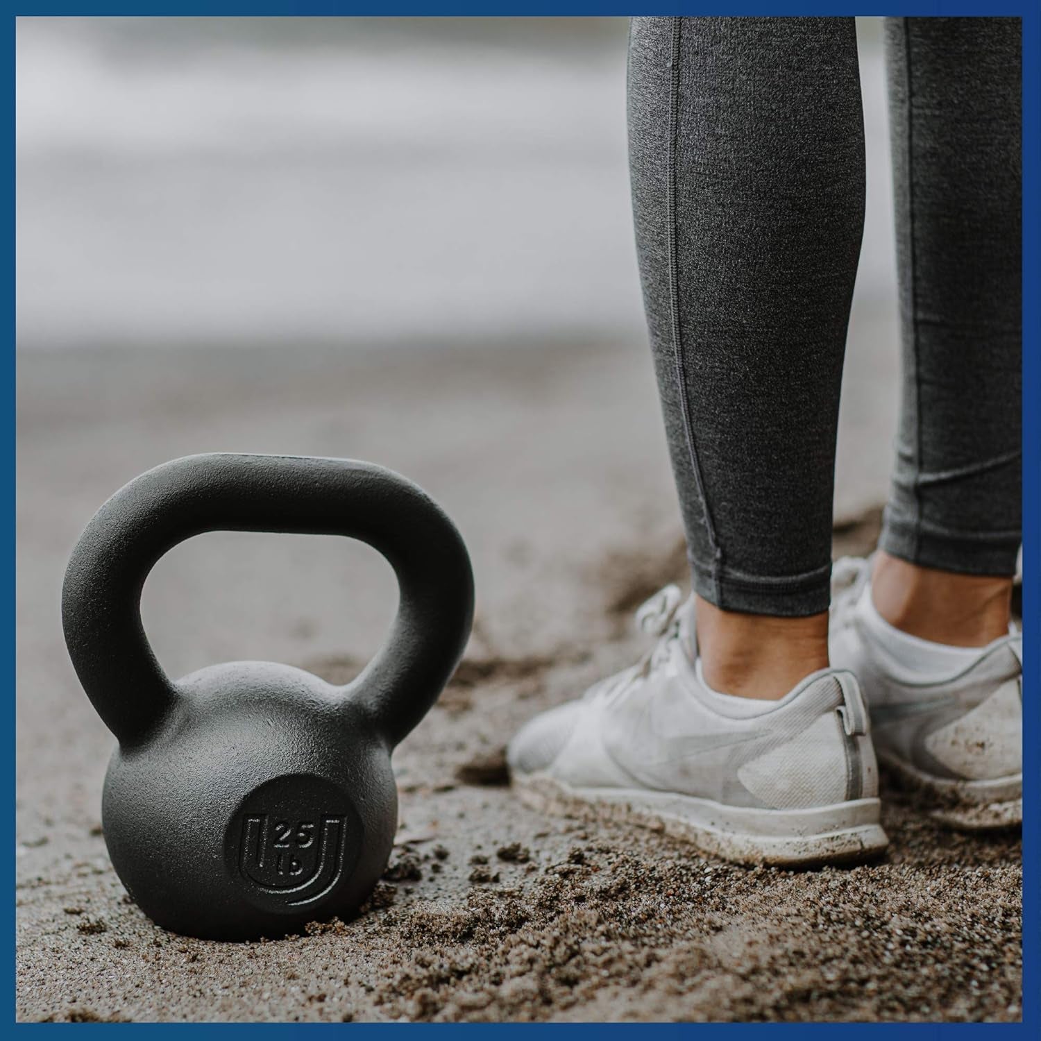 POWDERCOATED Kettlebell [Weights 20Lb 25Lb 35Lb 44Lb 50Lb] **MADE in USA** for Men and Women with Wide Grip Handle, Home Gym, Kettle Bell for Core Fitness, Strength Training, Fitness & Muscle Building