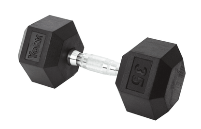 YORK Rubber Hex Dumbbell (2.5-30 Lb.)