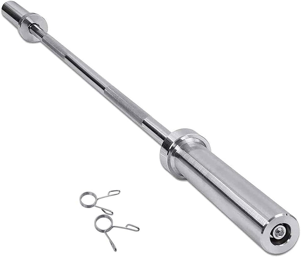 Barbell Bar for 2" Olympic Plates, Home Gym Weightlifting Bar 4Ft Solid Chrome Weight Bar 5Ft Fitness Training Curl Barbell 7.2Ft