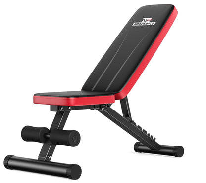 Basic Weight Bench for Home Gym, Foldable Workout Bench with 8 Backrests