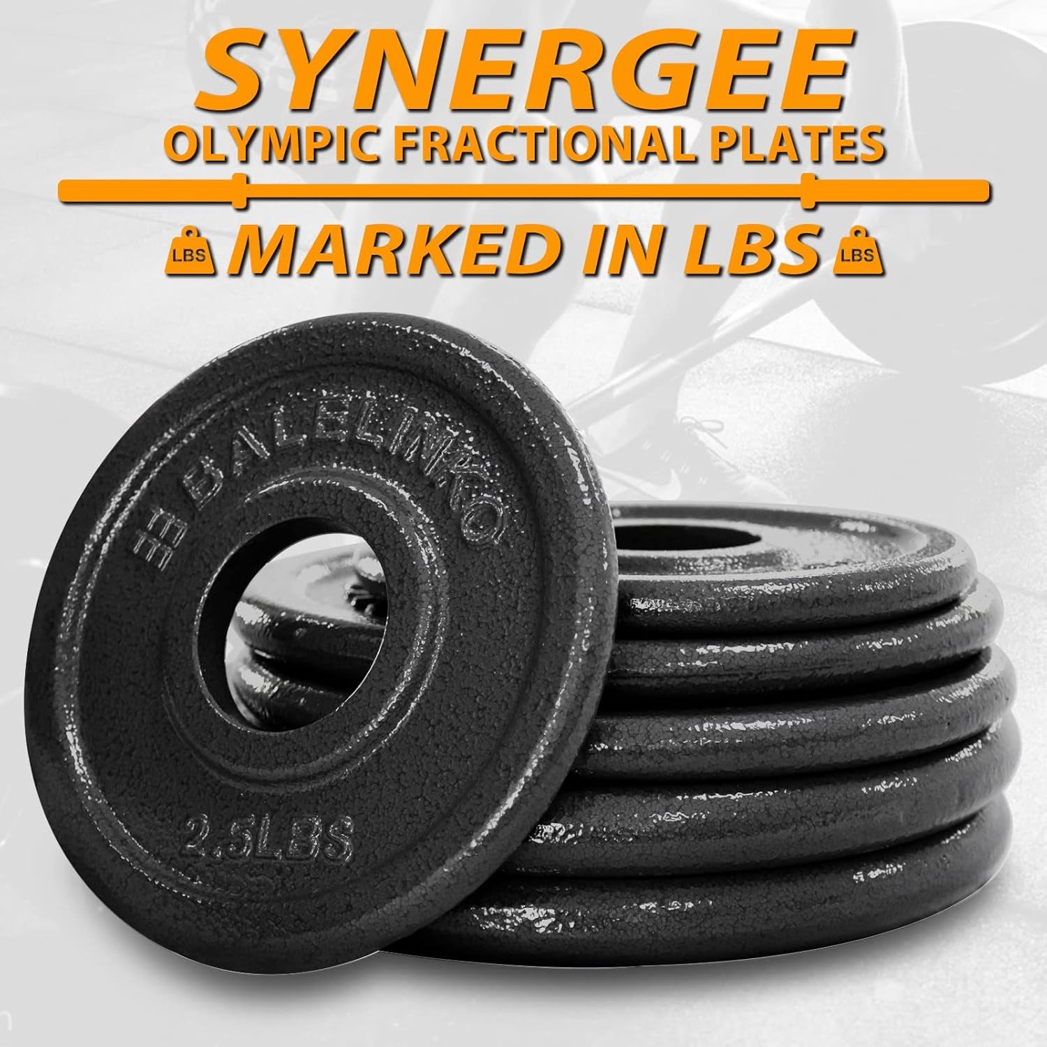 2-Inch Olympic Grip Plate Cast Iron Weight Plate for Strength Training, Weightlifting and Crossfit, Sold in Single or Pair - 2.5LB-45LB