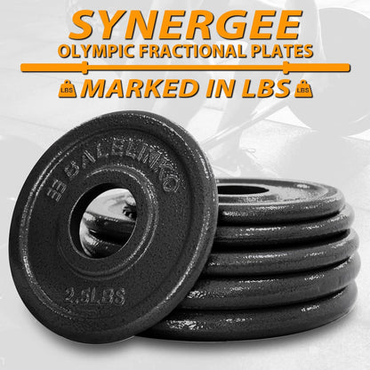 2-Inch Olympic Grip Plate Cast Iron Weight Plate for Strength Training, Weightlifting and Crossfit, Sold in Single or Pair - 2.5LB-45LB