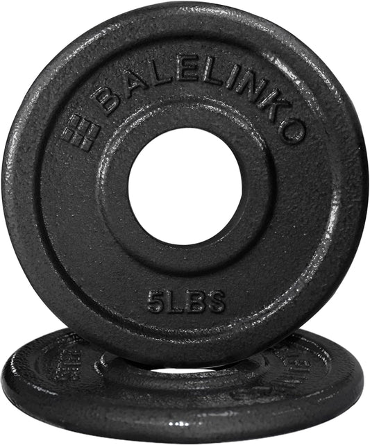 2-Inch Olympic Grip Plate Cast Iron Weight Plate for Strength Training, Weightlifting and Crossfit, Sold in Single or Pair - 2.5LB-45LB