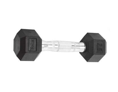 YORK Rubber Hex Dumbbell (2.5-30 Lb.)